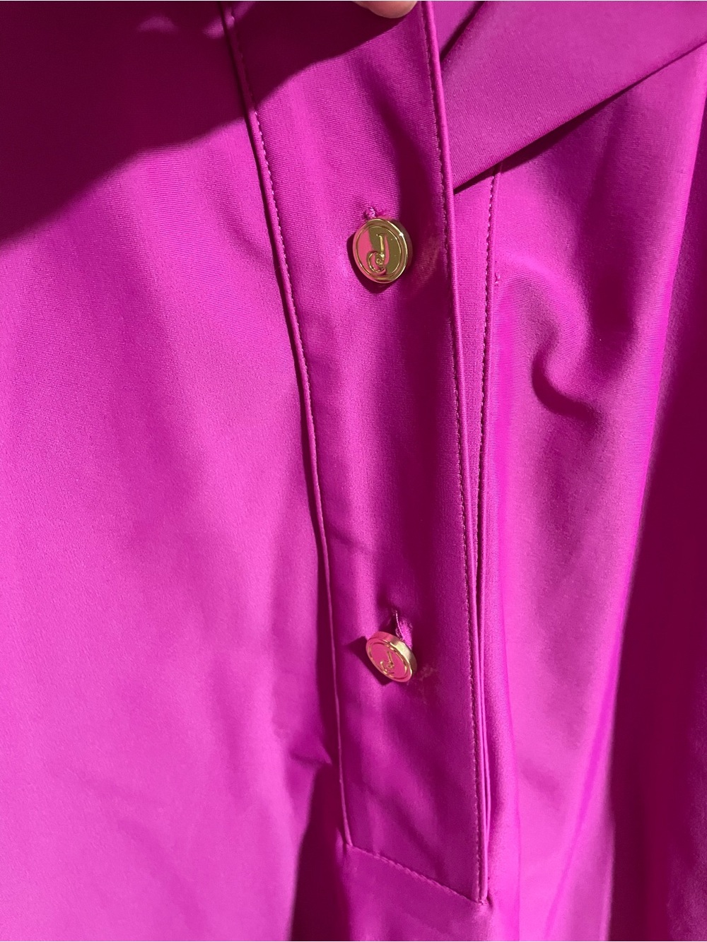 Jude Connally Vibrant Fuchsia Collared Pullover Blouse - Picture 3 of 6